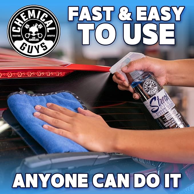 Chemical Guys CLD300 Streak Free Glass &amp Window Cleaner (For Glass Windows Mirrors Nav. Screens &amp More Car &amp Home) Ammonia Free &amp Safe on Tinted Windows 128 fl oz + ACC151 Spray