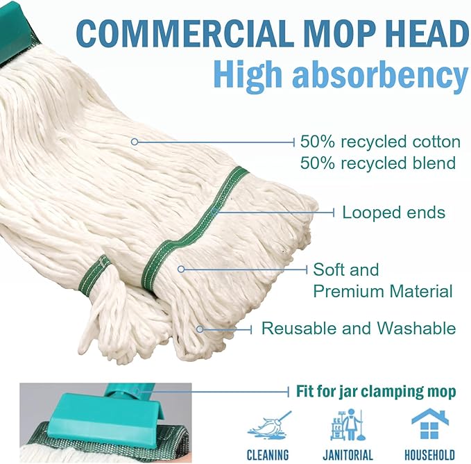 Side Press Wringer Combo Commercial Mop Bucket on Wheels 35 QuartYellow Including Commercial Mop and Rubber Gloves