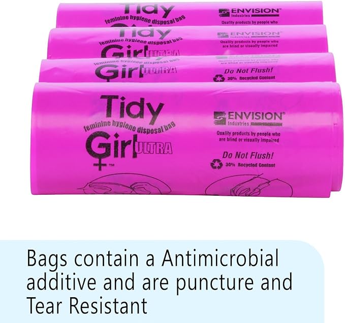 Stout by Envision Tidy Girl Feminine Hygiene Disposable Bags Box of 600 Bags