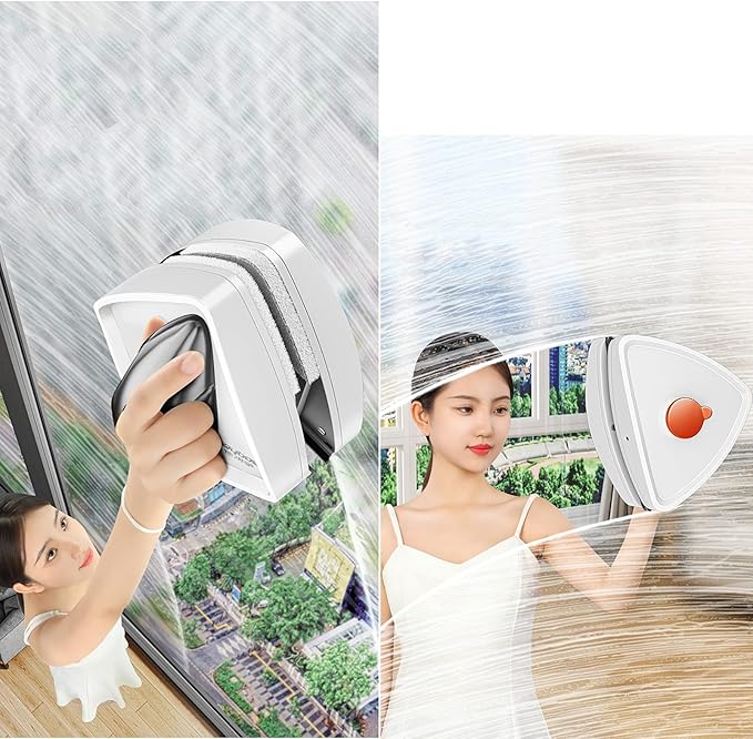 Magnetic Window Cleaner Double-Sided Magnetic Window Cleaner Adjustable Magnet Force with Water Storage Function Wipe The Glass Artifact HouseholdHigh-Rise Window Glass Cleaning Tool