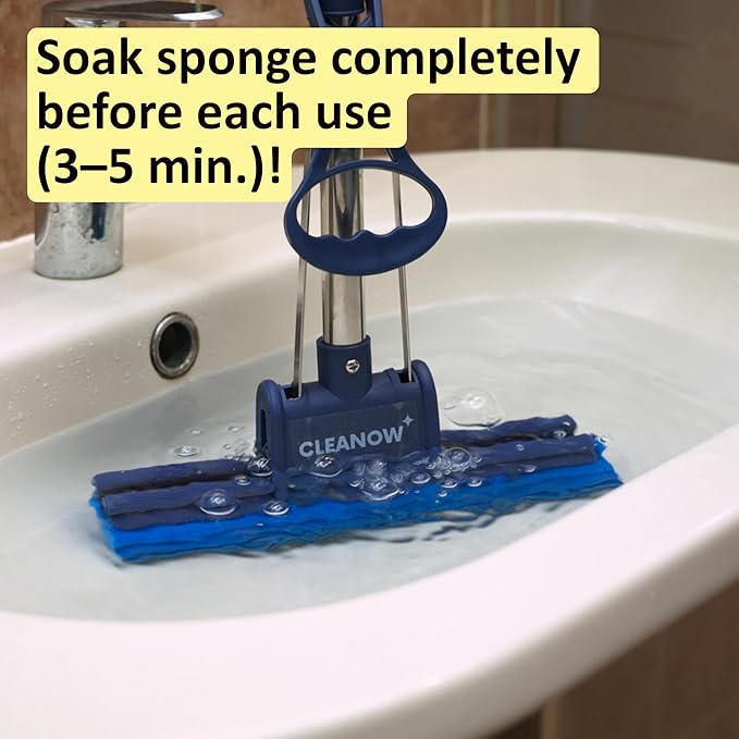 OneTouch GO! Floor Cleaner Floor Mops Sponge Mops Mop with Wringing Function (Cleanow OneTouch GO! Mop + 2 Refills)