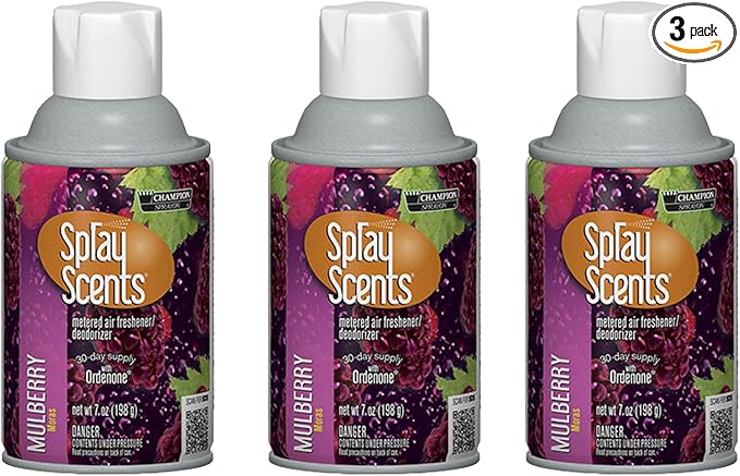 Champion Sprayon SprayScents Metered Air Freshener Refill 7 oz Odor Control Fragrance Mulberry (3 Pack)