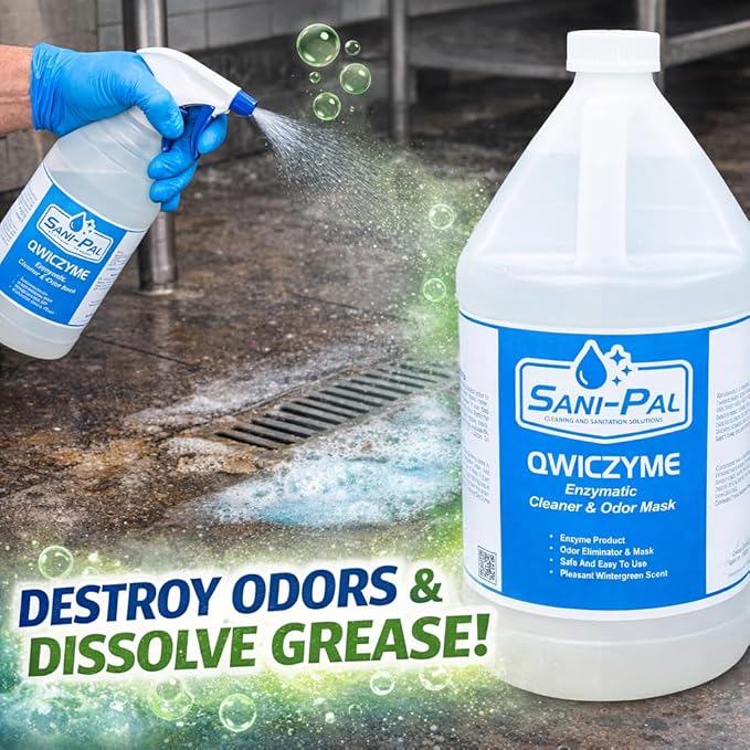 QwicZyme Microbial Drain Cleaner &amp Odor Mask128 fl oz wintergreen scent