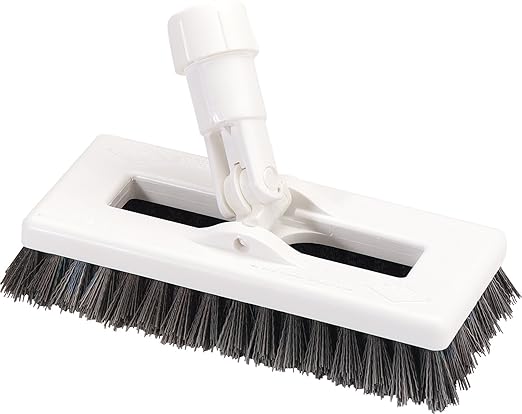 SPARTA 363883103 Plastic Block Swivel Scrub Brush Polyester Bristles 1 Bristle Trim 8 Length x 3-1/2 Width Black/White