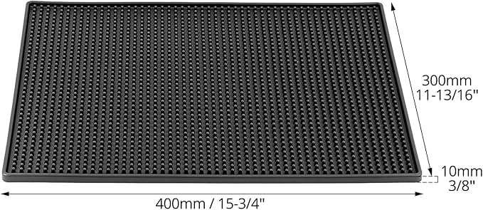 QWORK Bar Mat &amp Dish Drying Mat 4 Pack Non-Slip Rubber 16x12 Inches Coffee Bar Mat Service Bar Mat
