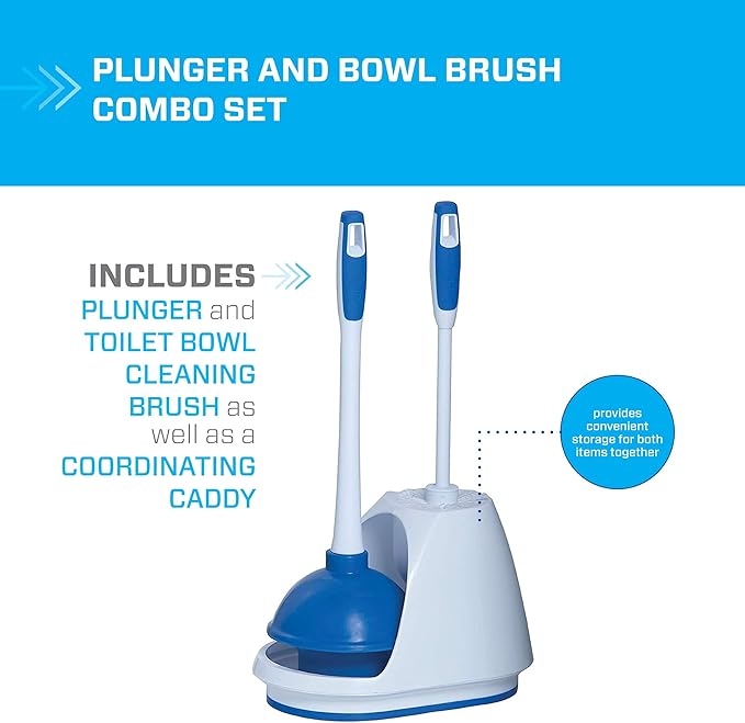 Mr. Clean Toilet Bowl Brush and Plunger Caddy Combo (Set of 2)