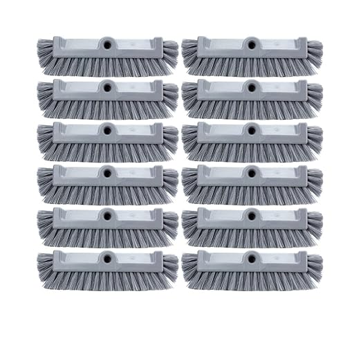 SPARTA Multi-Level Tile Scrub Brush 12 Wide Brush Head Heavy-Duty Tile Cleaning Brush with End Bristles for Commercial Tiles Tubs and Floor Plastic 12 Inches Gray (Pack of 12)