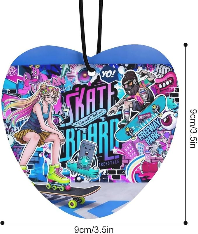5PCS Car Air Freshener Hanging Personalized Double Sided Skate Girl Car Fresheners Long Lasting New Cars Scents Cute Automotive Freshies for Closets Drawers (tea)