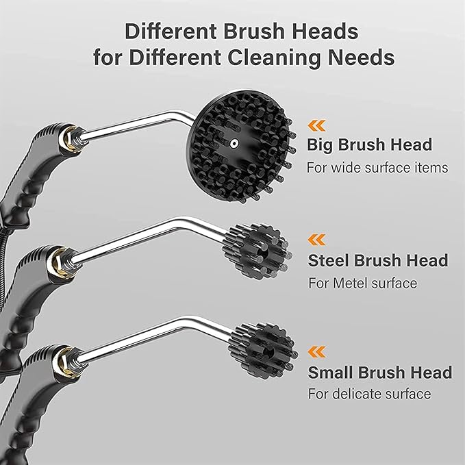 High Pressure Handheld Steam CleanerHigh Temperature Pressurized Steam Cleaning Machine with Brush Heads for Kitchen Furniture Bathroom Car (Color : Orange)