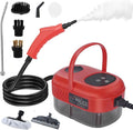 Steam Cleaners 2500w Handheld Wallpaper Steamer with 3 Brush Heads Smart Touch 1.2l Water Tank Portable High Pressure Steam Cleaner Steamer for Cleaning (Red)