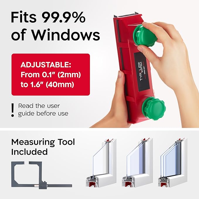 Tyroler Magnetic Window Cleaner Tool | The Glider D4 Window Cleaning Tool Fits Windows 0.1-1.6 Thick | All-in-One Window Cleaning Kit | Magnetic Glass Cleaner Tool | Magnet Window Cleaner Tool