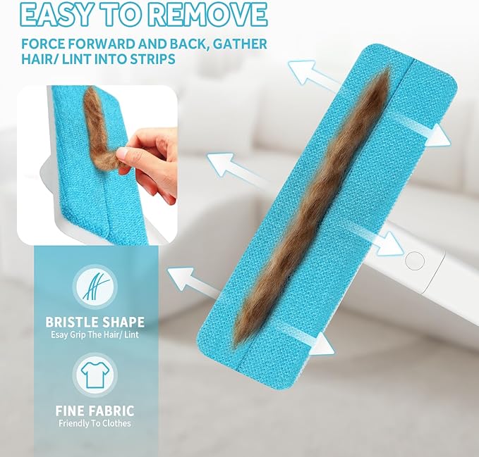 Pet Hair Removal Tool - Pet Hair Remover for Cat &amp Dog Hair Cleaning Carpet Rake for Fabric Furniture Pet Carpet Cleaner Come with Adhesive Hook Convenient to Hang &amp Store an Ideal for Pets