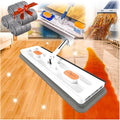 Large Flat Mop2024 New Large Flat MopSelf-contained Dewatering ScraperWall Cleaning with Long HandleMicrofiber Magic 360° with Dewatering Scraper 12027(White+4 Rag)