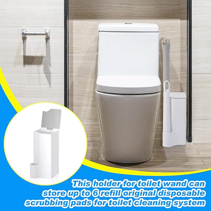 Weysat 4 Pack Wand Holder White Bathroom Storage Organizer for Cleaning Brush Accessories Space Saving Brush Caddy for Home Bathroom