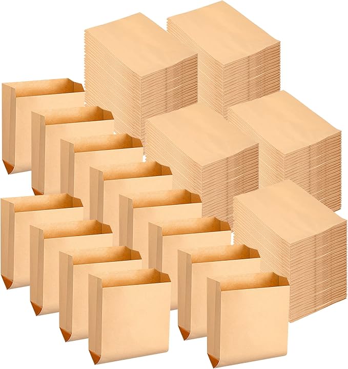Waxed Kraft Feminine Hygiene Liner Bag Business Restroom Bathroom Personal Dispensers 7.5 x 10 Waste Receptacle Paper Liners Sanitary Napkin Disposal Bags Kraft Bag (300 Pcs)