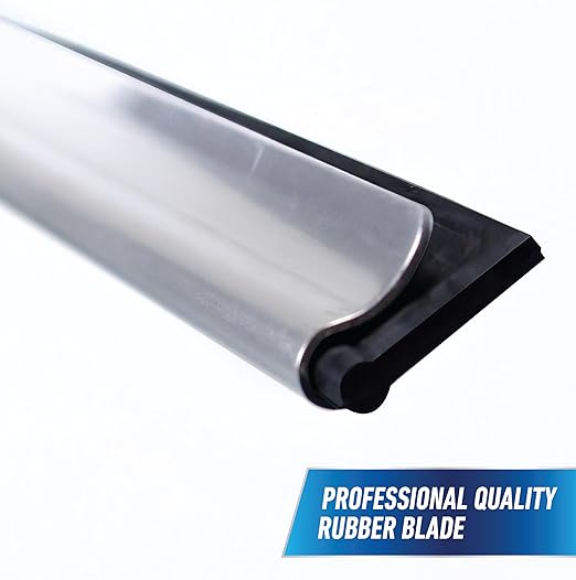 Unger Professional Connect and Clean Total Pro Cleaning Kit All-in-One Household Window Washing with Streak-Free Results Includes 12” Squeegee 14” Scrubber Washer Telescopic Pole Extends Up to 6’
