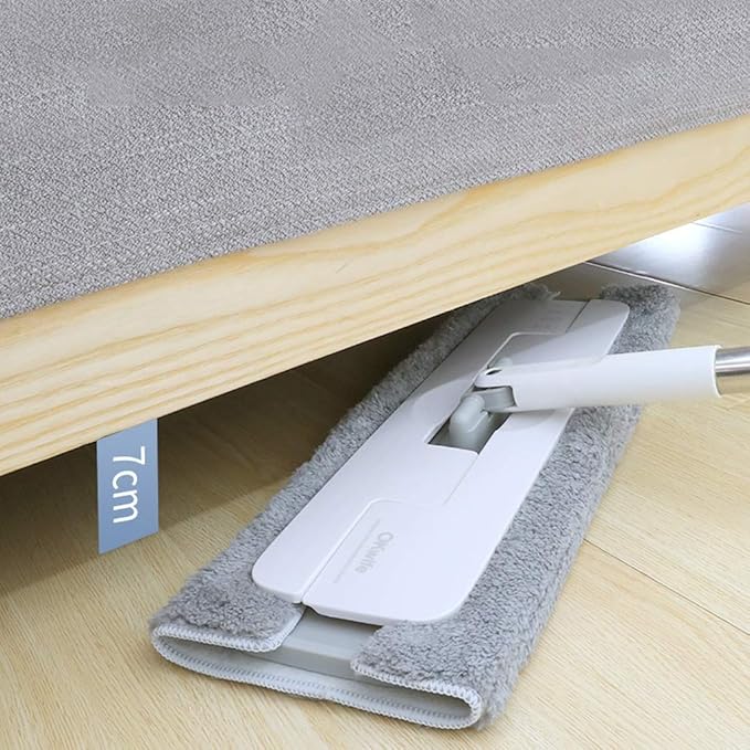 Mop Rotating Stainless Steel Handle 360 Rotary Dust Flat Micro Fiber Fabric Efficient Floor Cleaning