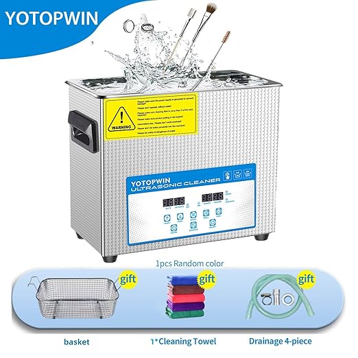 Digital Ultrasonic Cleaner with Timer&ampHeater Power 180W Ultrasonic Carburetor Cleaner Machine Ultrasonic Carb Cleaner for Repairing Tools Automotive Parts Cleaning Equipment (6.5L)
