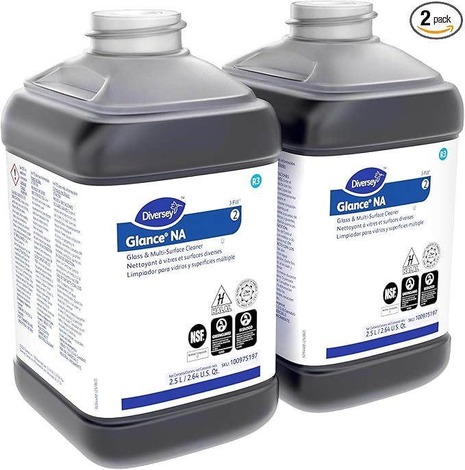 Glance 100975197 Non-Ammoniated Glass &amp Multi-Surface Cleaner for Streak Free Windows JFill Concentrate 2.5-Liter (Pack of 2)