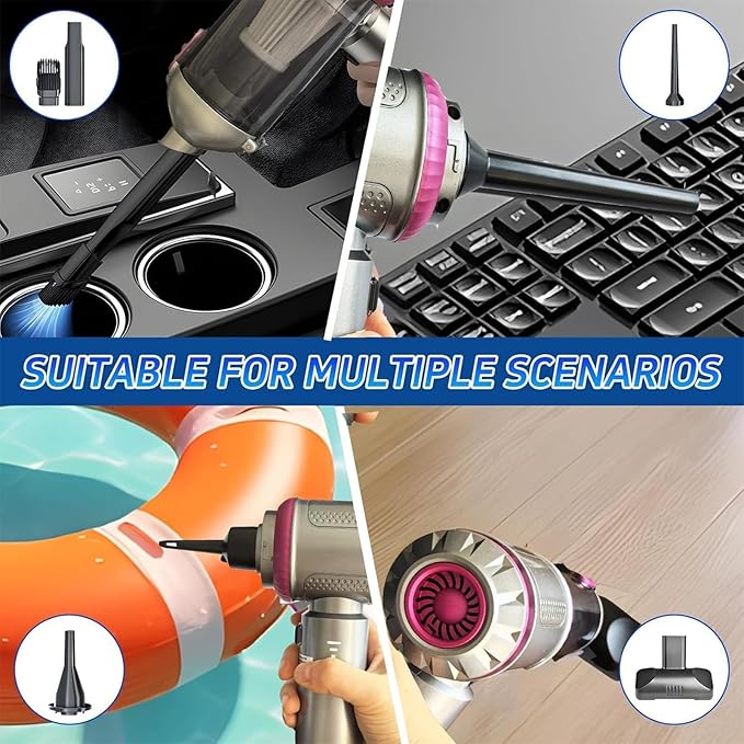 Powerful 22000Pa Wireless Handheld Vacuums Cleaner with 6000mAh Battery and 8 Accessories for Car Upholstery Home Office