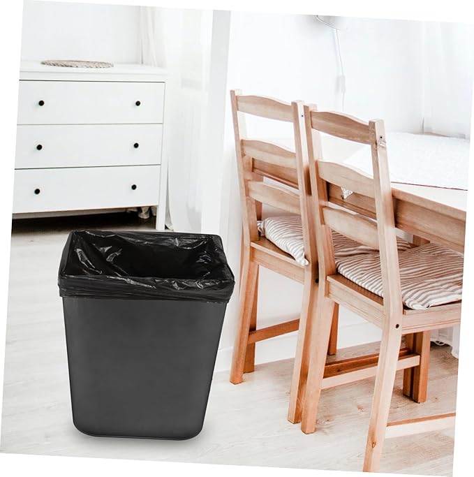 Mikinona 25pcs Thickened Garbage Bags Hdpe Tear-resistant Trash Bags for Bathroom Kitchen Home Wastebasket Liners and Leak-resistant Black Can Liners