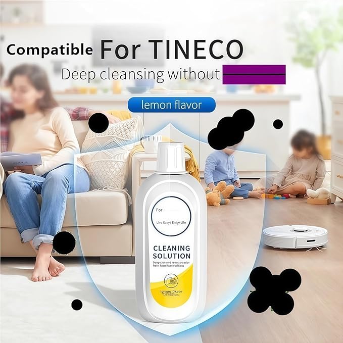 500mL Floor Cleaner. Compatible With Tineco FLOOR ONE S5 S3 IFLOOR3 IFLOOR2 IFLOOR SERIES. Natural Fresh Lemon Scented Floor Cleaning Machine Cleaning Liquid(500ml 2pc)