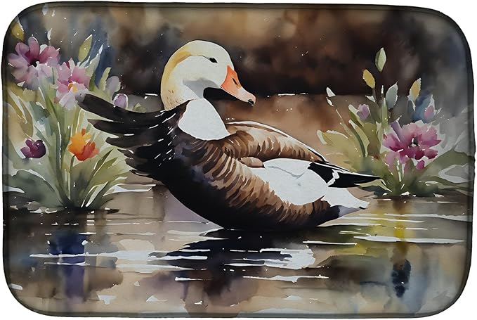 Caroline's Treasures DAC3203DDM Common Eider Duck Dish Drying Mat Absorbent Dish Drying Mat Pad for Kitchen Counter Dish Drainer Mat for Countertop 14 x 21 Multicolor