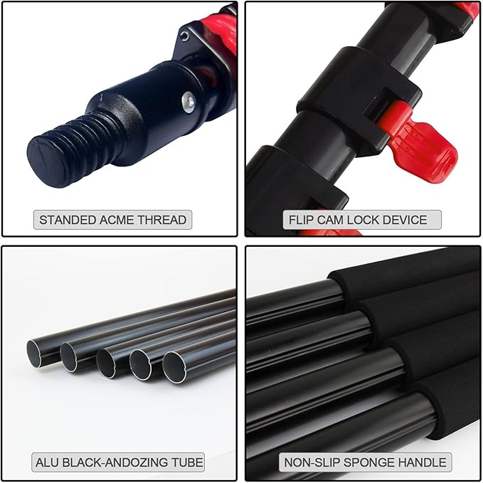Telescopic Window Cleaner Window Cleaning Pole Water Fed Telescopic Brush Window Cleaner Kit Extendable Solar Panel Washing with Soap Dispenser6M