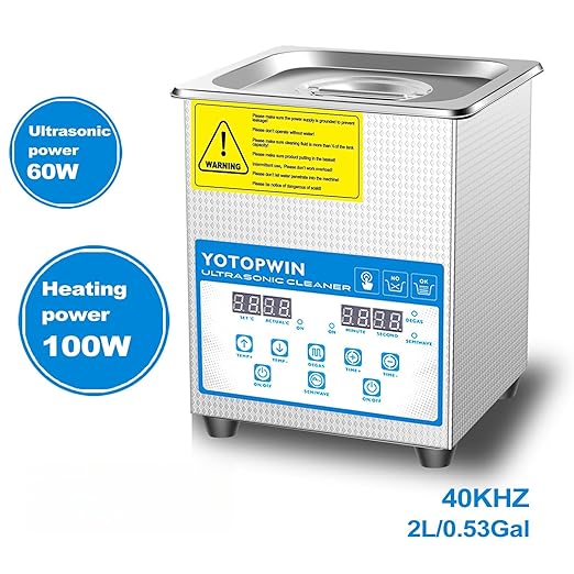 Jewelry Cleaner Ultrasonic Machine Professional Lab Ultrasonic Cleaner With Digital Timer &amp Heater 40KHZ For Retainers Carburetors Dentures Mouth Guard Automotive Parts Cleaning Equipment (0.53Gal