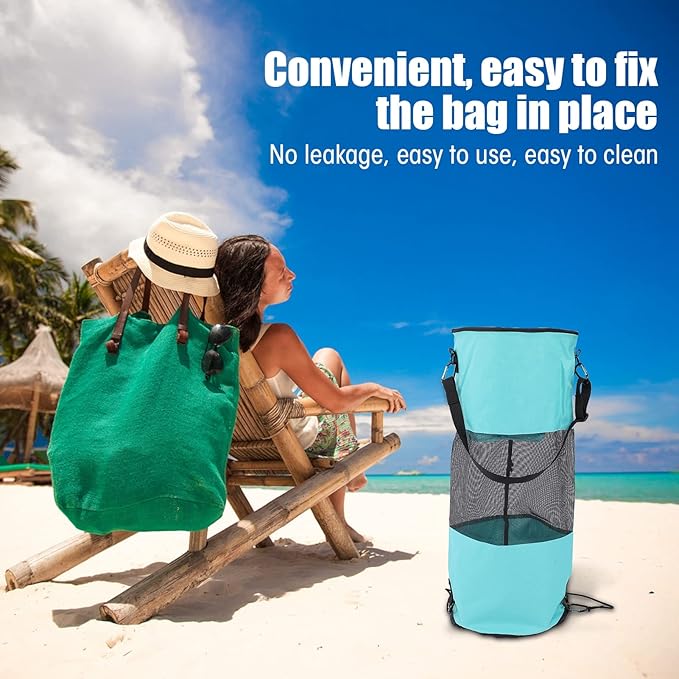 Reusable Boat Trash Bag Waterproof Mesh Garbage Bag for Boat Lightweight Portable Outdoor Trash Storage with Elastic Top and Buckle Strap for Kayaking Camping Travel
