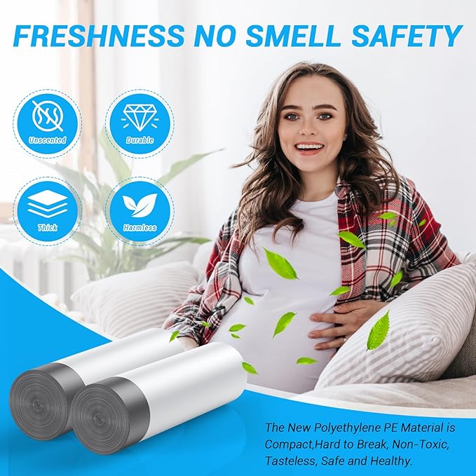 4 Gallon Drawstring Garbage Bags 120 Count Unscented for Office Bedroom Bathroom White Small Trash Can Liners