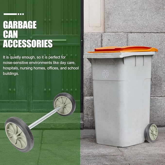 Operitacx Small Trash Can Replacement Wheel Garbage Bin Wheel Wastebasket Pulley Wheel Replacement Parts for Garden Street Patio Trash Can (Wheel Diameter 7 inches)