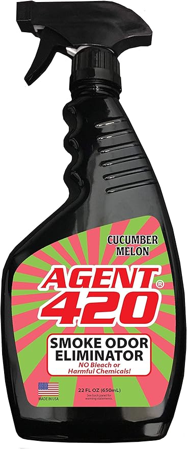 AGENT 420-22 oz Cannabis Odor Destroying Spray for Eliminating Cigarette Smoke or Most Unwanted Odors In Your House Car or Apartment - Freshen Up The “Joint” (Cucumber Watermelon 22 Ounce)