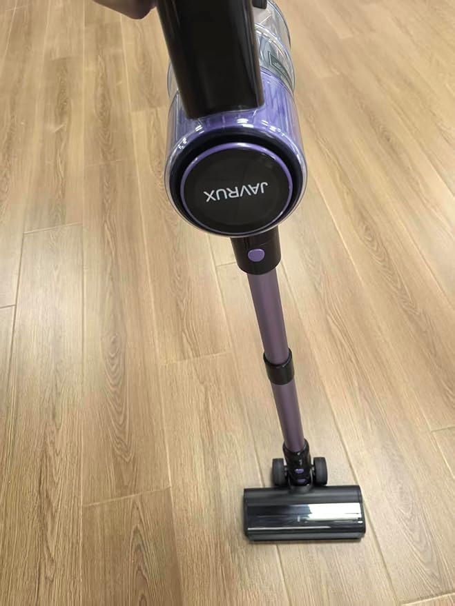 Vacuum Cleaner Purple 46KPa/500W Stick Vacuum with 55 Mins Runtime Self-Standing Vacuum Cleaner for Home LED Display Anti-Tangle Brush Rechargeable Vacuum for Hardwood Floor