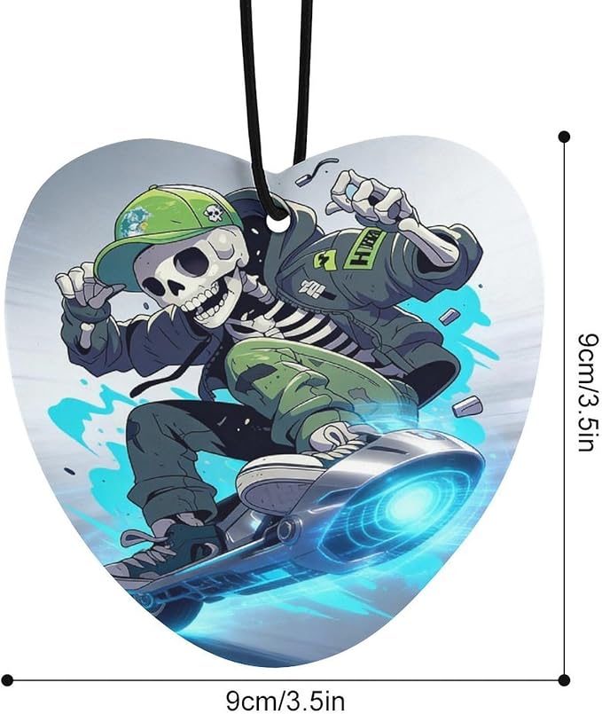 5PCS Car Air Freshener Hanging Personalized Double Sided Skull Skater Car Fresheners Long Lasting New Cars Scents Cute Automotive Freshies for Closets Drawers (tea)