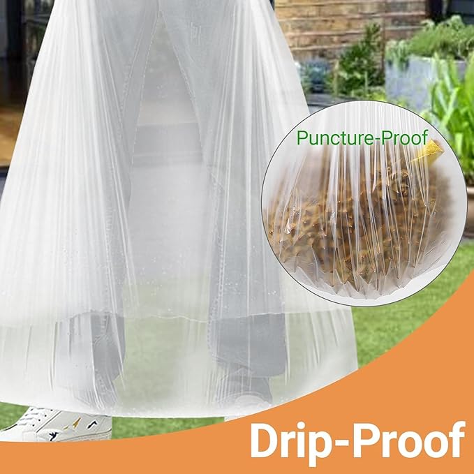 30-33 Gallon 1.2 Mil Heavy Duty Trash Bags 60 Count with 4 Innovative Flap Ties | Compatible with Rubbermaid Brute &amp Winco &amp Behrens 30-33 Gallon Round Trash Can Black 30 Count &amp Clear 30