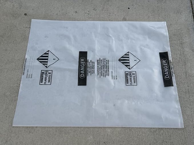 Asbestos Disposal Bags – 33 x 50 Clear Polyethylene 6 Mil Made in USA - Sandbaggy (75)
