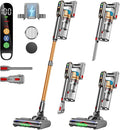 Cordless Vacuum Cleaner 600W/50KPA/65Mins Vacuum Cleaners for Home Super 1.8L Cup&amp Large LED Screen Stick Vacuum Anti-Tangle Lightweight Cordless Vacuum with Charging Dock for Pet Hair/Carpet/F