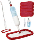Spray Mop for Floor Cleaning Wet Dry Microfiber Mop with 4 Washable Pads 650 ml Refillable Bottle and 1 Scraper for Home Kitchen Hardwood Laminate Wood Vinyl Ceramic Tiles Wooden Floor
