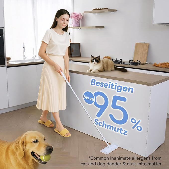 Sweeper 2-in-1 Dry + Wet Floor Mopping and Sweeping Kit Multi-Surface Kit for Floor Cleaning Kit Includes 1 Sweeper 14 Dry Sweeping Cloths 3 Wet Mopping Cloths