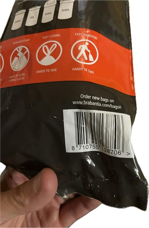 Brabantia PerfectFit Bag 50-60 L (H) - 20 Pieces per roll Garbage Bag 60 L