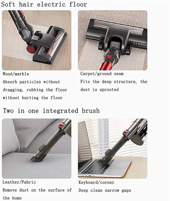 Vacuum Cleaner Cordless Vacuum Cleaner for Hard Floors Carpets &amp Hair Cordless Stick Vacuum Cleaner with Headlight &amp Quadruple Filtration