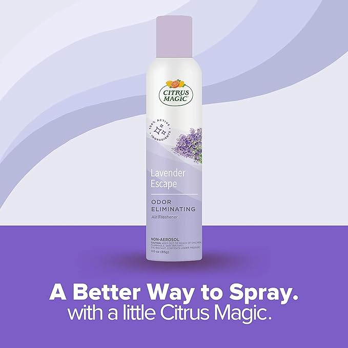 Citrus Magic Odor Eliminating Air Freshener Spray Lavender Escape 3-Ounce Pack of 3