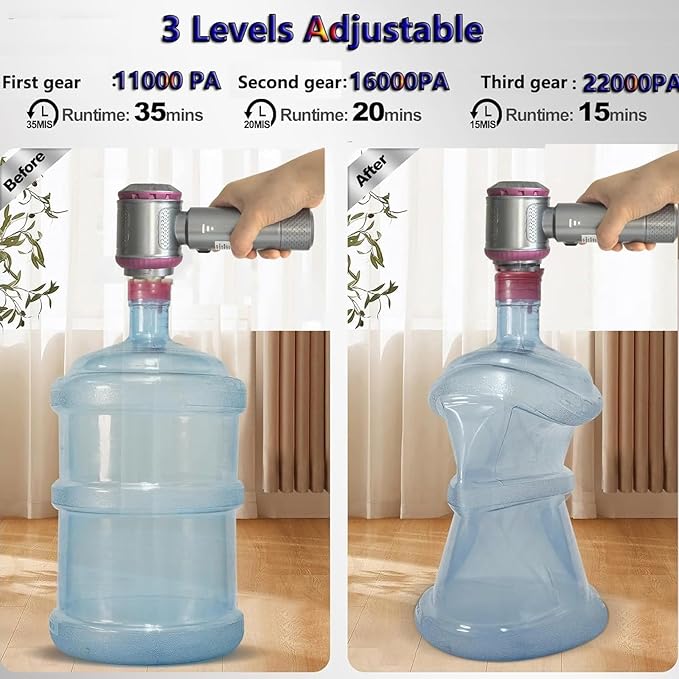 Powerful 22000Pa Wireless Handheld Vacuums Cleaner with 6000mAh Battery and 8 Accessories for Car Upholstery Home Office