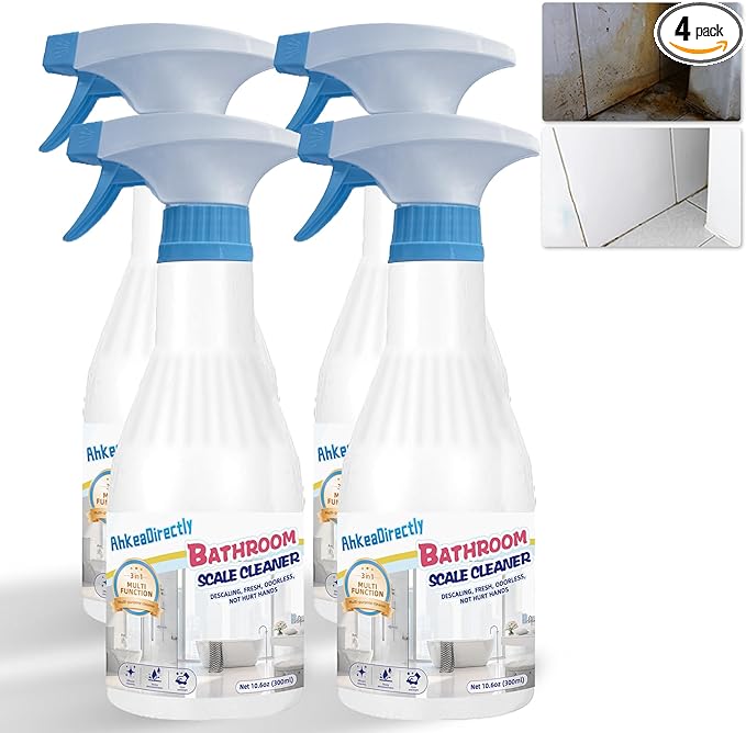 Foaming Shower Tub and Tile Cleaner Grout Cleaner Bathroom Cleaner Spray for Cleaning Glasses and Sinks Bathroom Foam Cleaner with Floral Scent 4PCS