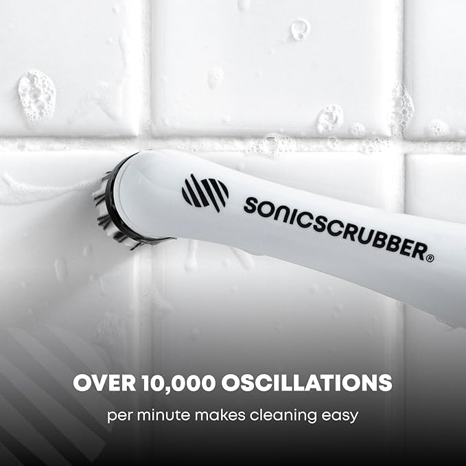 Household Cleaning Brush Power Scrubber - Electric Spin Scrubber Brush for Home Kitchen &amp Bathroom - Grout Cleaner &amp Removes Mould (Washing-Up System Spin Brush)