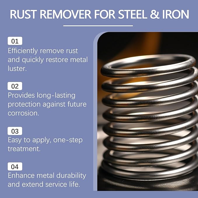 2026 New Highly Concentrated Steel Rust Remover Rust Remover Spray Multi-Functional Quick-Acting Rust Removal Spray for Metal Tools Cars Chains (3Pcs)