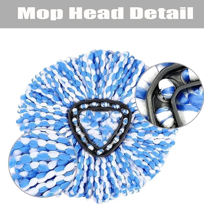 Replacement Parts - 2 Mop Head Base Handle Replacement Spin Mop（Blue）