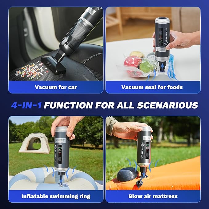 Mini Vacuum CleanerCordless Car Vacuum 4 in 1 Mini Vacuum Cleaner High Power 16000PA Suction Handheld VacuumPortable Vaccum with HEPA Filter for CarsDesktopHome HL159 (Grey)