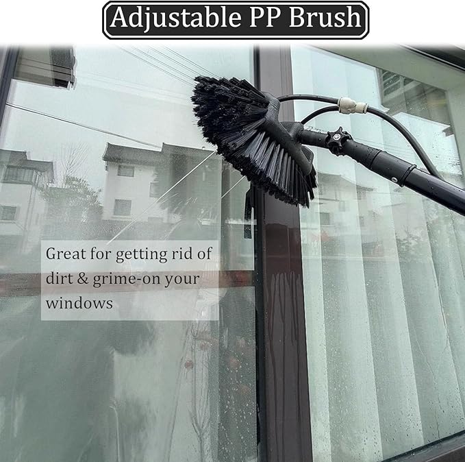 Cleaning Brush Water Fed Pole Kit Water Fed Cleaning Outdoor Cleaner Telescopic Washing Equipment (36FT/10.8M)